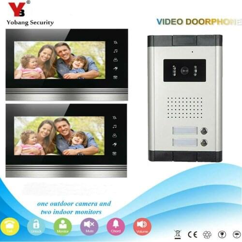 Yobang Security 7" video door phone 700TVLine HD IR camera Home Apartment Motion Dection for 2-apartment