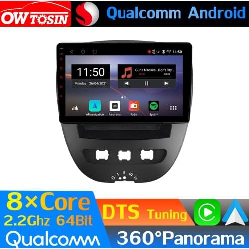 Qualcomm 8Core Android Car Media For Toyota Aygo Citroen C1 Peugeot 107 2005-2014 GPS 360 Camera Radio CarPlay DTS Optical HDMI
