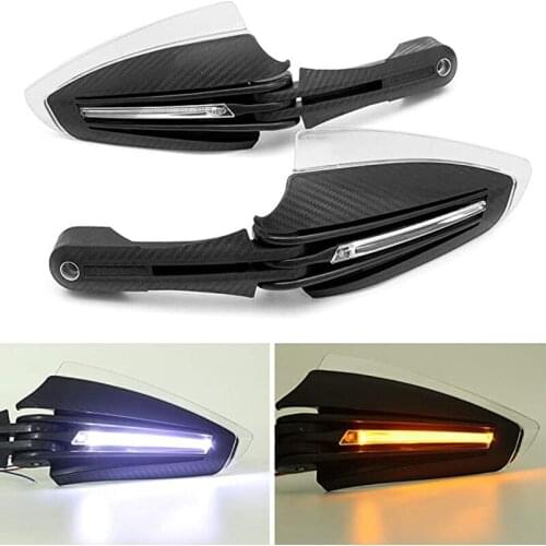 1Pair Universal Motorcycle Hand Guards 22mm 7/8 Inch Handlebar Handguard Handle Protector No Discoloration Yellow Signal Light