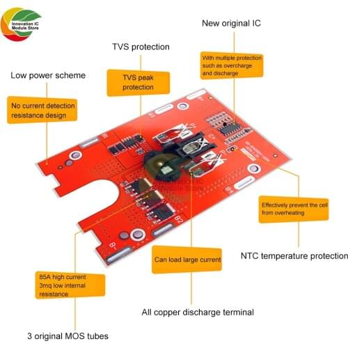 18650 power tool lithium battery protection board 65A high power suitable for angle grinder/electric drill/wrench/hammer