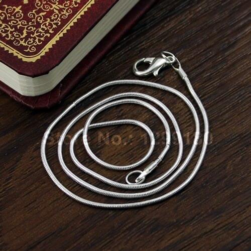 12pcs/lot Fashion 1mm Copper Necklace Snake Chain Bright Silver Tone for necklace DIY Jewelry Making Accessories 43cm 17" K01044