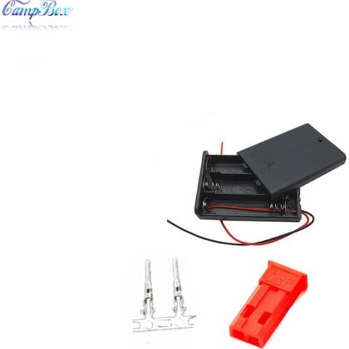 50Pcs 3xAA Battery Case Holder Socket Wire Junction Boxes With Wires, Switch&Cover, JST 2.54 Male Header and Crimps
