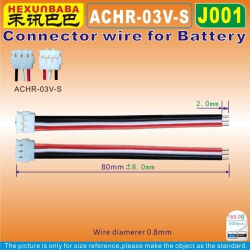 500pcs [J001] ACHR-03V-S 3P Connector Terminal Jack Wire for Digital battery