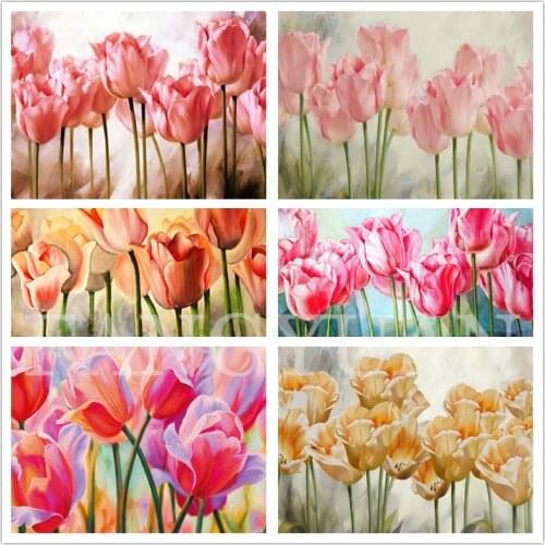 5D Diy Diamond Painting Pink Flower Full Diamond Embroidery Cross Stitch Kit Rose Rhinestone Mosaic Gift Home Decoration Picture