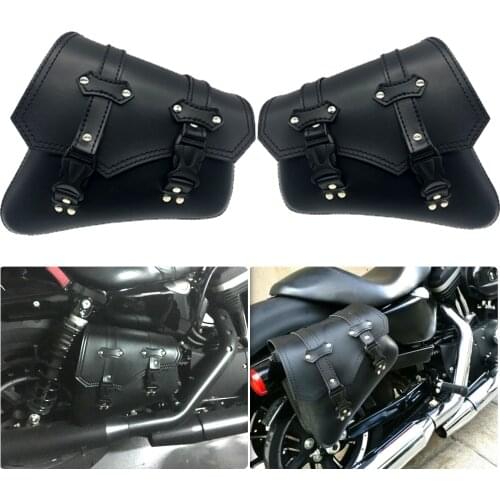 883 Motorcycle Saddle Bag Black Motorcycle Brown Side Storage Bag Harry Sportster XL883 Big Triangle Bag Black Buckle