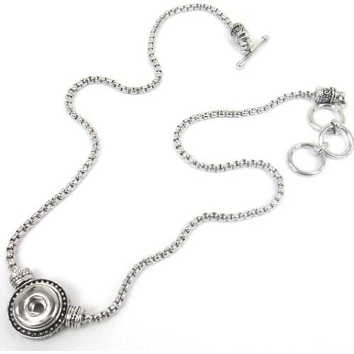 Free shipping 1.2cm button Copper Chain Necklace DIY Fashion metal button Jewelry