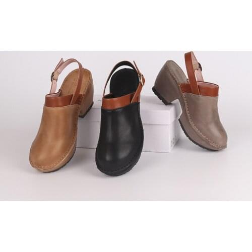 The new Comfortable leather sandals With high heels of restoring ancient ways baotouMary Jane shoesIn the summer of women sandal