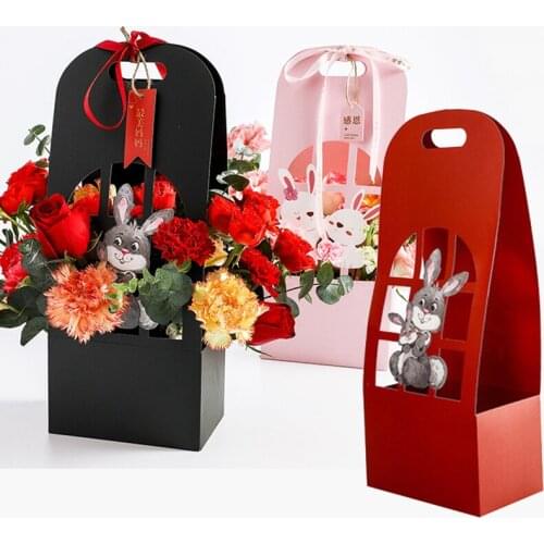 1Pcs Portable Foldable Flower Box Paper Packaging Box DIY Handy Flower Gift Case Wedding Party Valentines Day Supplies