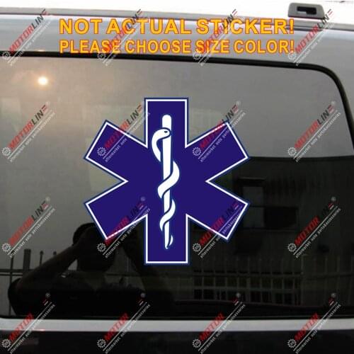 EMT Star of Life Emergency Medical Ambulance Decal Sticker Car Vinyl Reflective pick size