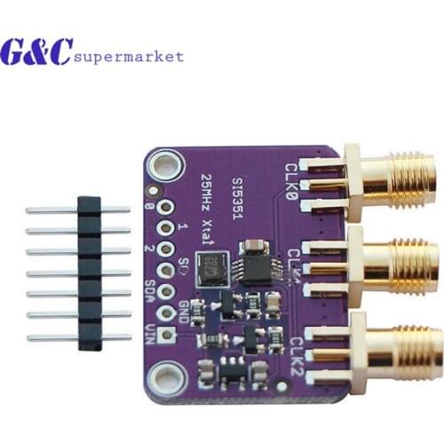 Si5351A I2C 25MHZ Clock Generator Breakout Board 8KHz to 160MHz for diy electronics
