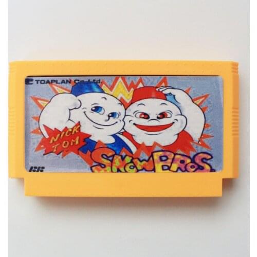 Nick tom snow bros 60 Pin Game Card For 8 Bit Subor Game Player
