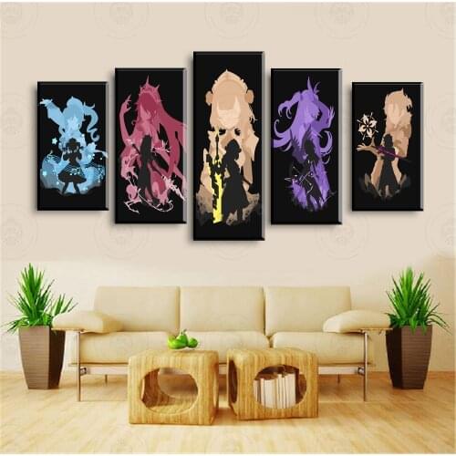 Genshin Impact Canves Painting Game Poster Home Decor Hd Painting Wall Painting Bedroom Poster Anime Noelle Barbara Fischl