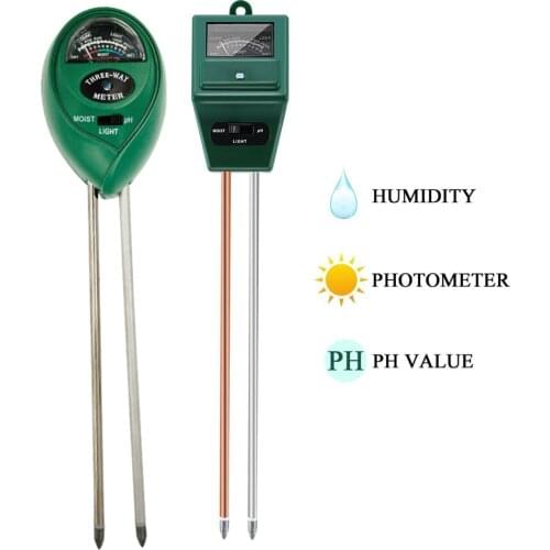 Soil Meter 3 in 1 Moisture Light PH Testers With 2 Probes Soil Monitor for Garden Plant Test Flower Instrument Tool 60%off