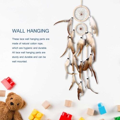 Tassel Catching Monternet Creative Feathers Wind Chimes Decoration Wall Hanging Decoration Fumigated Feathers Handmade Ornament