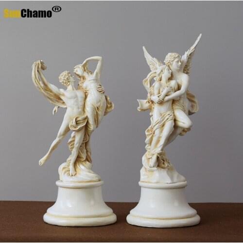Creative Greek Mythology God Love Wings Angel Creative Sculpture European Decoration Living Room Bookcase Sculpture Ornaments