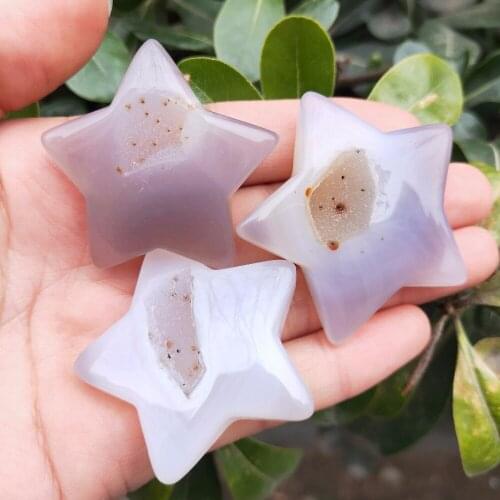5cm Quartz crystal star Natural agate gemstone star with geode heaing