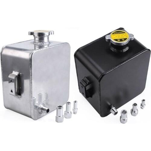 2.5L Car Coolant Water Overflow Tank 2.5L Coolant Header Bottle with Cap Aluminum Universal for Toyota/Honda