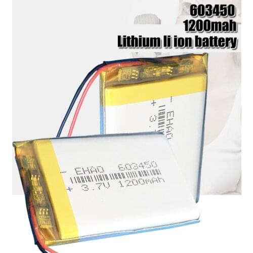 3.7v 1200mAh 603450 Lithium Li-ion Polymer Battery for GPS PSP DVD MP4 mobile video game E-books PAD tablet PC Bluetooth Speaker