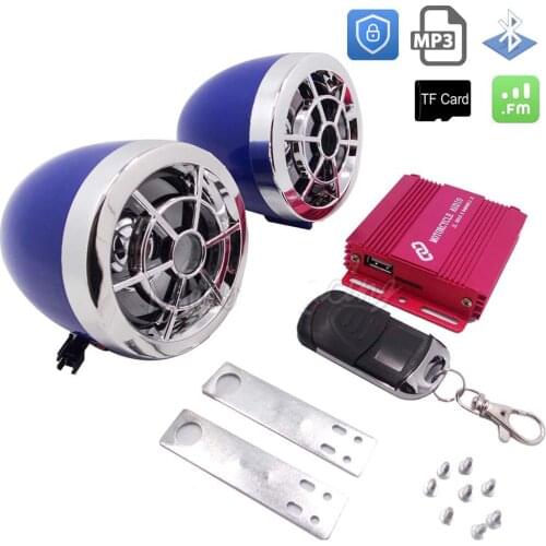 Motorcycle Music Player Moto MP3 Audio System Support USB FM TF Card Moto Bluetooth Speaker Scooter Anti-theft Protection Alarm