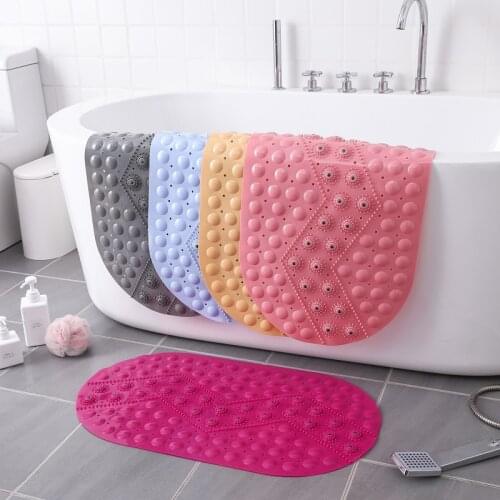 Plain Oval Water Drop Bathroom Non-slip Mat Bath Oval Bedroom Floor Shower Mat Absorbent Carpet PVC Floor Mat Rug