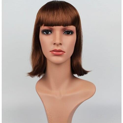 Life Size Realistic PE Female Mannequin Dummy Head with Hair,D5-W,T25