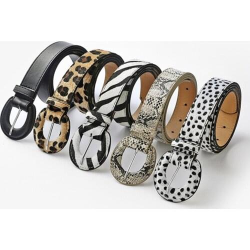 2021 New Punk Leopard Waistband Women Snake Print Belt PU Leather D Ring Buckle Belts for Ladies Womens belt Jress Accessories