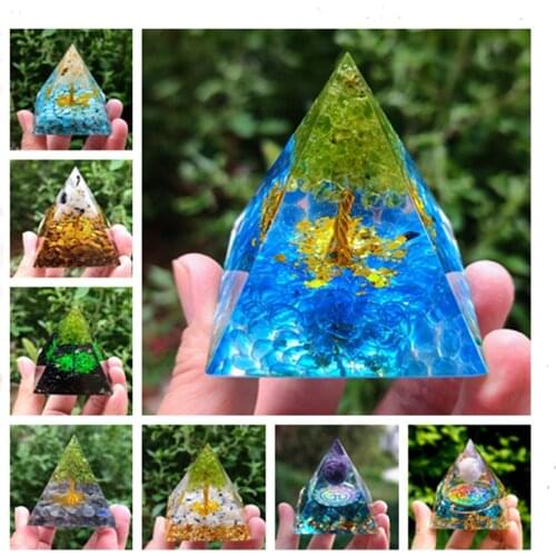 Handmade Orgonite Pyramid Amethyst Crystal Sphere With Amethyst Natural Cristal Stone Orgone Energy Healing Orgone