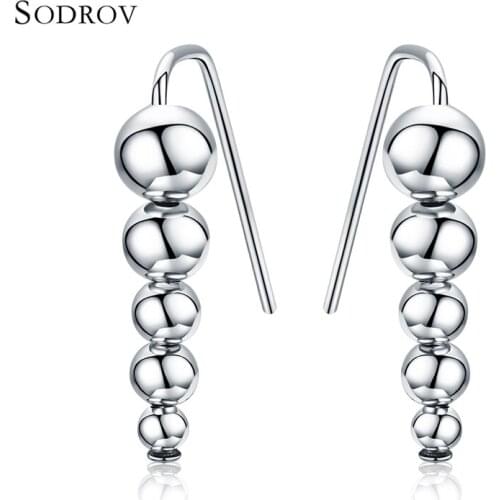100% Genuine 925 Sterling Silver Round Long Drop Earrings Sterling Silver Jewelry NewYear & Valentines Day Gift E030