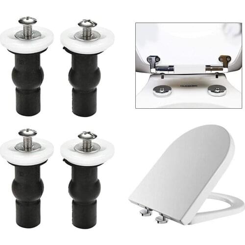 Toilet Seat Top Fix Screws Fixings 2 Pairs Universal Expanding Rubber Screw Top Nuts Blind Hole Hinges Fittings