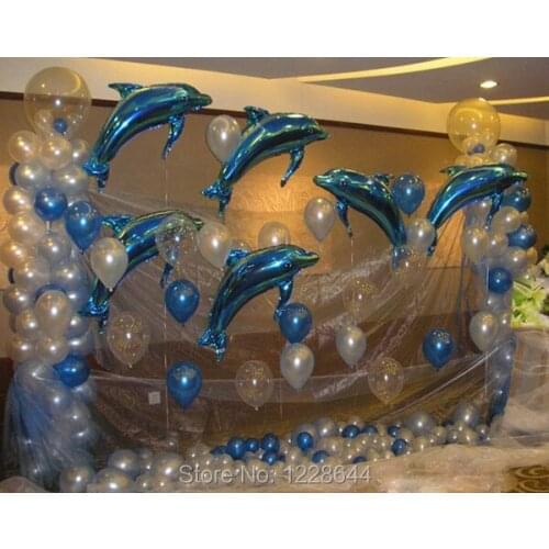 Wedding decoration Dolphin foil balloons Party supplies Balloon decoration Good quality blue color size 80cm 20pcs/lot wholesale