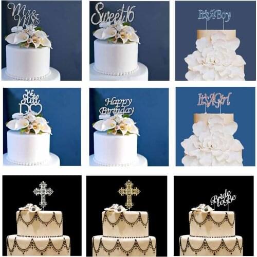 Cake Topper for birthday Wedding bridal shower bride to be baby shower boy girl Baptism Christening First Communion decoration