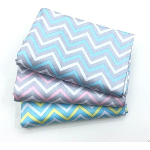 100% cotton twill cloth GRAY BLUE 3 colors chevron fabric for DIY crib bedding cushions crafts quilting patchwork handwork decor