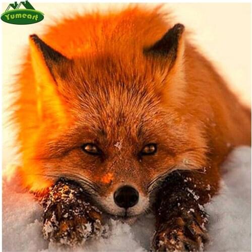 Yumeart Diamond Painting Diamond Mosaic 5D Sets for Rhinestone Diamond Embroidery Needlework Handmade Crafts Home Decoration Fox