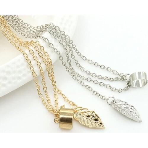 Women Girl Punk Rock Cross Tassel Dangle Cuff Clip Earrings Charms Metallic Wrap Ear Cuff Earrings Leaf Chain 1 Cuff Earring