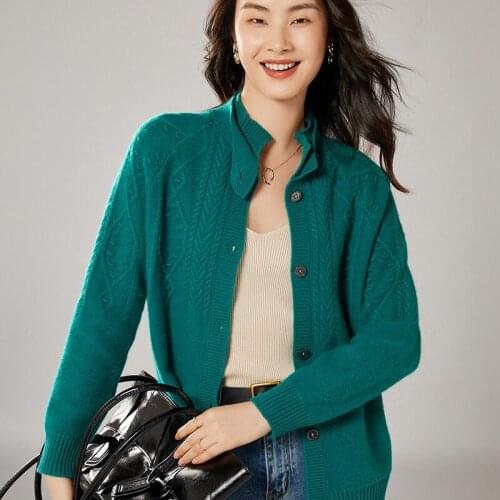 2021 Cardigans for woman summer sweaters knitted jumper High Quality Female knitwear Half high collar cool comfortable