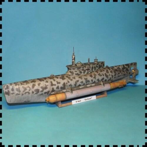 1:25 Proportion Germany Seehund Seals Mini Submarine Paper Model Submarine Model Manual Diy Toys
