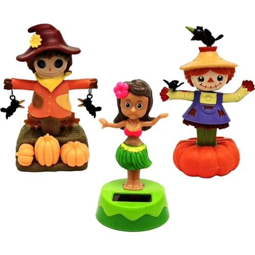 1pc Cute Solar Power Dancing Girl Boy Swing Figure Toy Office Car Decor