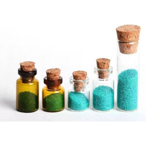 10pcs/lot 0.6ml 1ml 2.5ml Small Glass Jars Mason Jar Message Vials Cheap Cork Stopper Bottle DIY Glass Bottle Mini Container