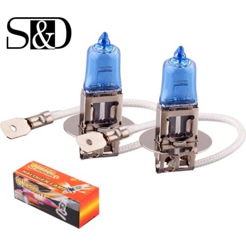2pcs H3 Super Bright White Fog Halogen Bulb 55W Car Head Lamp Light 12V car styling car light source parking