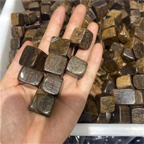 20-30mm crystals healing stones cube natural brown Bronzite quartz tumbled stones for home decoration