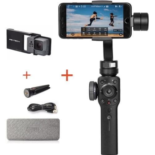 Zhiyun Smooth 4 3-Axis Handheld Gimbal Stabilizer for iPhone X 8 7 Plus Samsung S8+ S8 S6 + Plate for Gopro Hero 5/4/3/3+ Camera