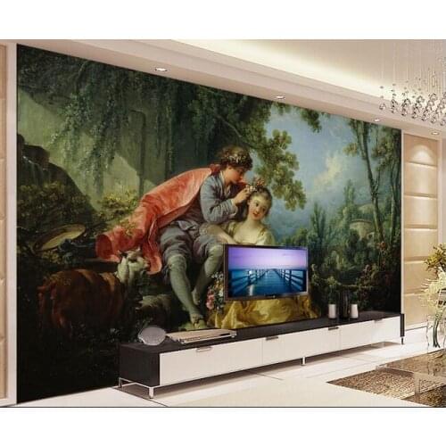 3d wallpaper custom mural non-woven Girls wearing the young TV setting wall of the flower painting photo wallpaper for walls 3d