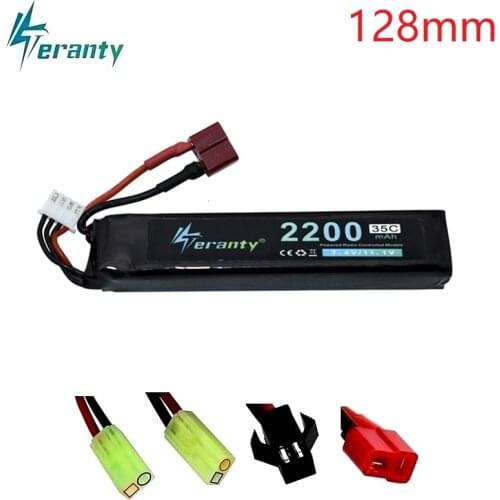 3S 11.1V 2200mAh battery 128mm with T Plug Water Gun Lipo Battery for M4 AK47 Mini Airsoft BB Air Pistol Electric Toys RC Parts