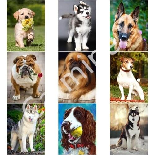 5D DIY Lovely Dogs Diamond Painting Cross Stitch Wall Art Diamond Embroidery Handmade Full Round&Square Drill Home Decoration