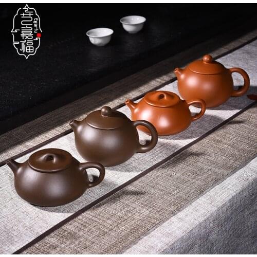 Purple clay teapot tea set gift Purple clay teapot handmade Xishi pot Purple clay stone gourd pot