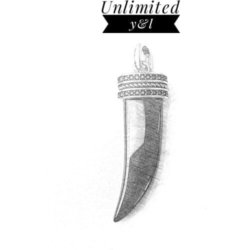 Black CZ Tiger Tooth Pendants Thomas Style 925 Sterling Silver Fashion Jewelry Necklace Accessories for Women Men 2018 New