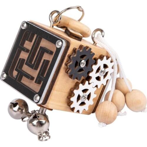 Activity Cube Busy Board Wooden Montessori Toys Toddler Travel Toy Material Education Hands-on Ability Train Lock Box Fidget Toy