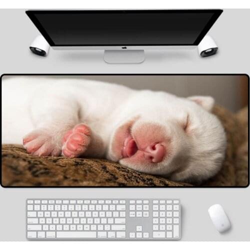 XGZ Exquisite large size animal mouse pad sleeping puppy pattern table pad imported rubber quality non-slip keyboard pad