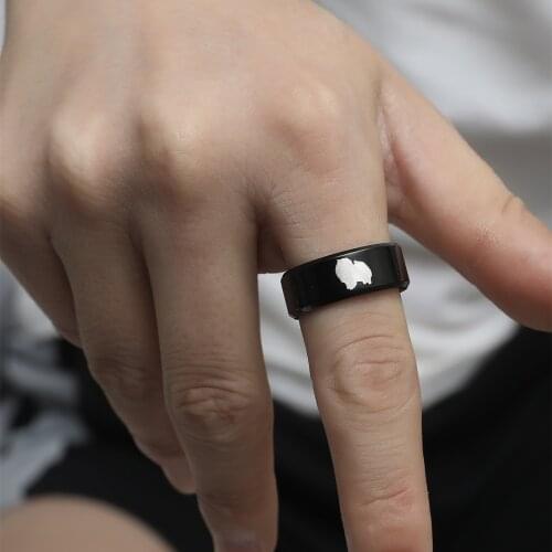 MOREDEAR 8mm Titanium Caucasian Shepherd Dog Ring For Men and Women