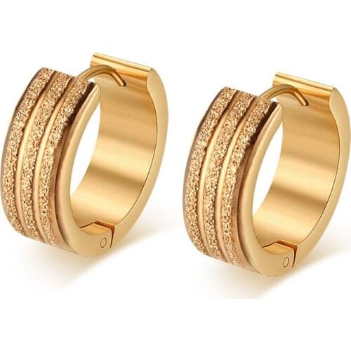 Korean earrings earrings stainless steel plating gold earrings ring temperament